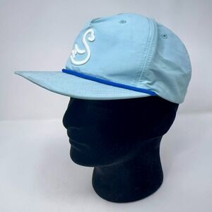 Swannies Golf Hat Embroidered Logo Adjustable Snapback Cap Blue White Blue Rope